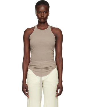 Rick Owens Débardeur Taupe En Jersey Côtelé - Multicolore