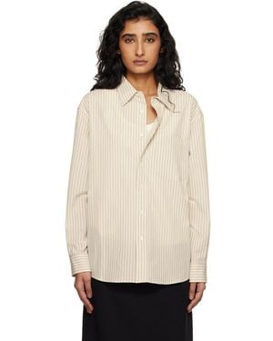 DUNST Off- 2-Way Oversized Striped Shirt - Black