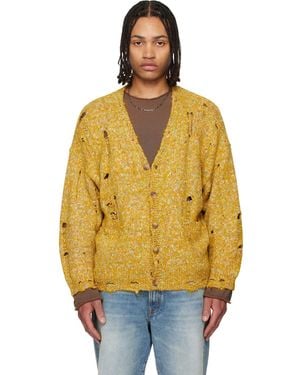 R13 Distressed Oversized Cardigan - Metallic
