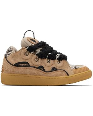 Lanvin Curb Suede Trainers - Black