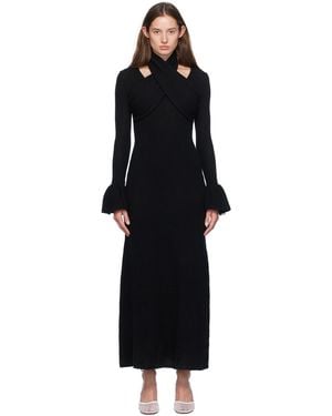ROKH Cross Knitted Maxi Dress - Black