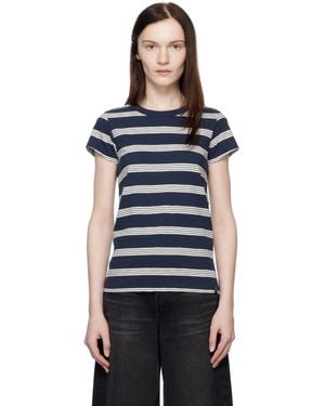 Rag & Bone 'The Slub Striped' T-Shirt - Black