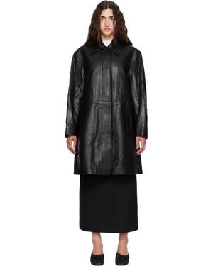 Tonywack Half Leather Coat - Black