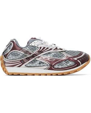 Bottega Veneta Burgundy & Orbit Trainers - Grey
