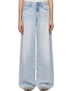 Rag & Bone ブルー The Sofie ハイウエスト ウルトラ ワイドレッグジーンズ - ブラック
