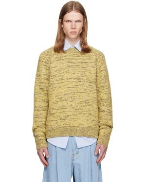 Dries Van Noten Embroidered Flowers Wool Jumper - Yellow