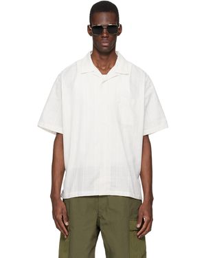 Nanamica Off- Open Collar Panama/Shirt - White