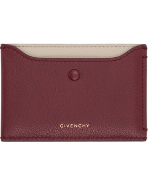 Givenchy Burgundy Calfskin Card Holder - Purple