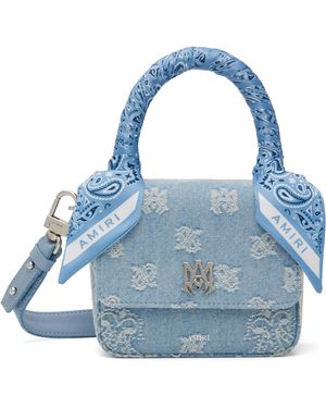 Amiri Denim Bandana Micro Ma Bag - Blue