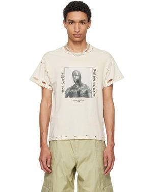 HYACYN Off- Eet Stains Distressed 'Was Ich Bin' T-Shirt - Natural