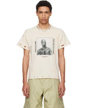 HYACYN T-Shirt 'Was Ich Bin' Blanc Cassé À Effet Usé Eet - Neutre