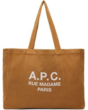 A.P.C. Tan Diane 'Rue Madame' Shopping Tote - Brown