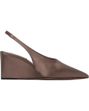 Alaïa Cube Wedge Slingback Heels - Black