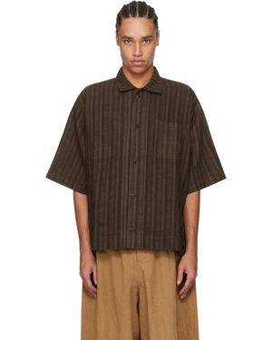 AVIVA JIFEI XUE Chemise Droite À Manches Courtes Brune - Marron