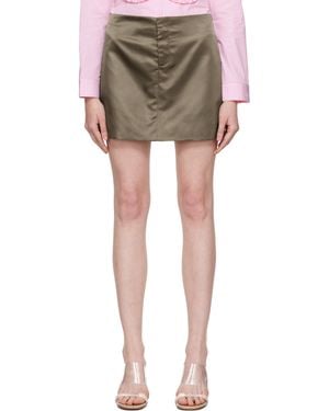 Sandy Liang Khaki Jardin Miniskirt - Green