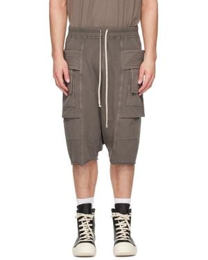 Rick Owens Tower Creatch Cargo Shorts - Grey