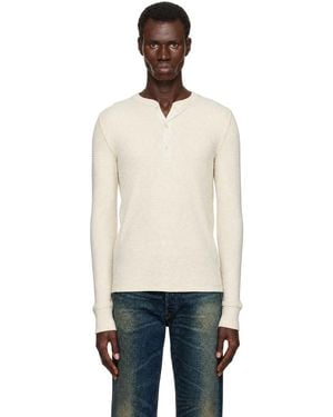 RRL Waffle-Knit Henley - Natural