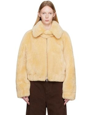 Helmut Lang Blouson Aviateur Réversible En Peau Retournée - Neutre