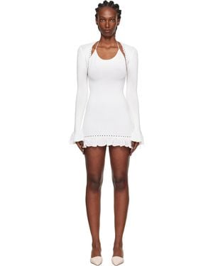 GUIZIO Robe Courte Blanche En Crochet À Corsage Bain De Soleil - Noir