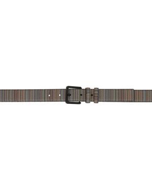 Paul Smith 'signature Stripe' Coated Canvas Belt - Black