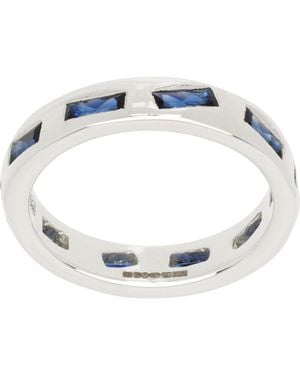Bleue Burnham シルバー Mini Lotus リング - ブルー