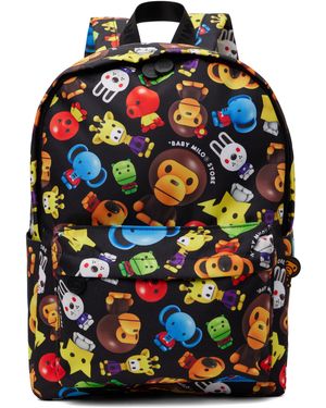 A Bathing Ape Moyen Sac À Dos Noir À Motif À Baby Milo À Effet 3D Imprimé