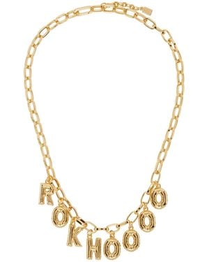 ROKH Gold Logo Charm Necklace - Metallic