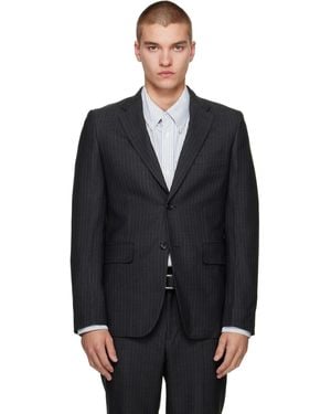 Comme des Garçons Wool Pinstripe Blazer - Black