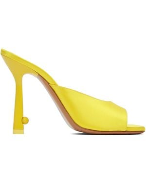 Off-White c/o Virgil Abloh Pop Lollipop 100mm Satin Mules - Yellow