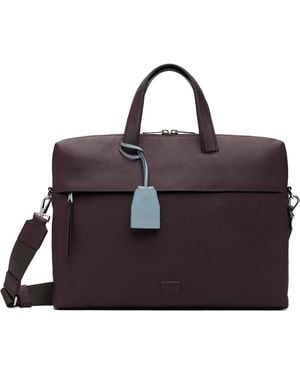 Paul Smith Burgundy Leather Double-Zip Folio Briefcase - Brown