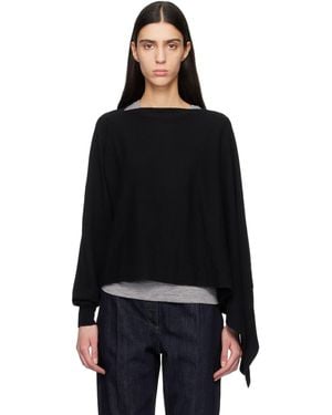 Jil Sander Cape One Sleeve Jumper - Black