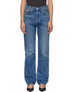 Agolde Jean Droit 90's Bleu À Taille Mi-Haute