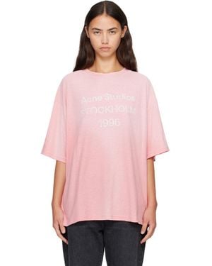Acne Studios Sprayed Logo T-Shirt - Pink