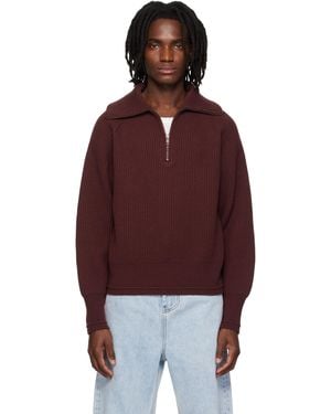 Entire studios Burgundy Blimp Quarter Zip Jumper - Red