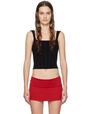GUIZIO Full Length Knit Corset - Red