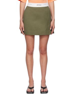 Palm Angels Pleated A-Line Miniskirt - Green