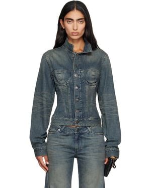 Balenciaga Corseted Denim Jacket - Blue