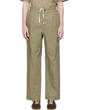 Document Pantalon Kaki En Coton À Fibres Métallisées Et À Nervures - Neutre