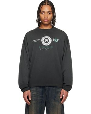 Palm Angels Dollar Graphic Long Sleeve T-Shirt - Black