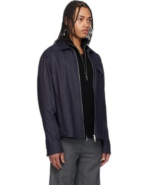 Moncler Zip-Up Long-Sleeved Jacket, Brand Size 6 in Blue for