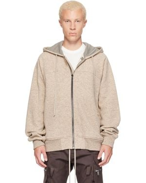 Rick Owens Tower Wool Windbreaker Hoodie - Natural