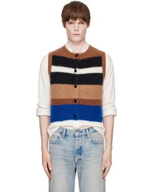 Cordera Striped Waistcoat Cardigan - Blue