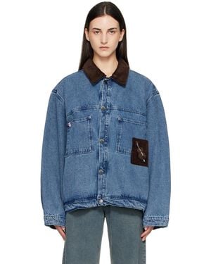 Charles Jeffrey Corduroy Collar Denim Jacket - Blue