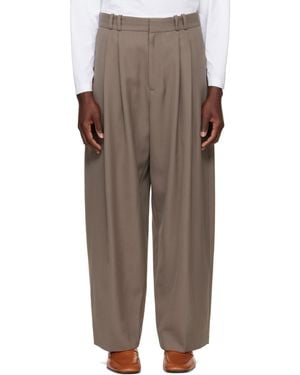 Studio Nicholson Taupe Line Tailored Pants - Brown