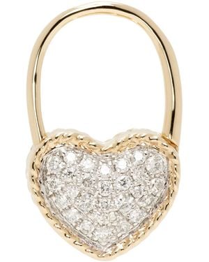 Yvonne Léon ゴールド Créole Cadenas Cœur ピアス - ホワイト