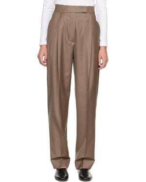 Rohe Daria Single Pleat Tapered Trousers - Natural