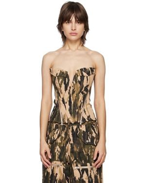 Dion Lee Khaki V-Wire Corset - Black