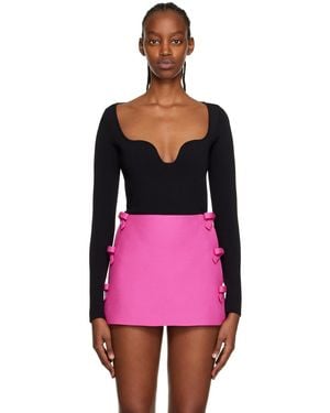 Valentino Sweetheart Neck Bodysuit - Black