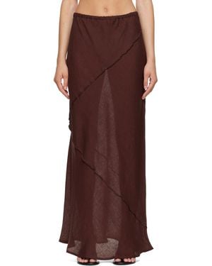 Baserange Lava Maxi Skirt - Brown