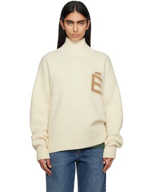 Etudes Studio Col Roulé Blanc Cassé En Laine Recyclée - Neutre